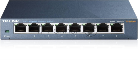 Коммутатор TP-Link SMB TL-SG108 8-port Desktop Gigabit Switch, 8 10/100/1000M RJ45 ports,metal case