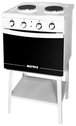 Плита электрическая Мечта 221Ч белый, конфорок 2 шт, духовка 25 л, 50 см x 85 см x 43 см