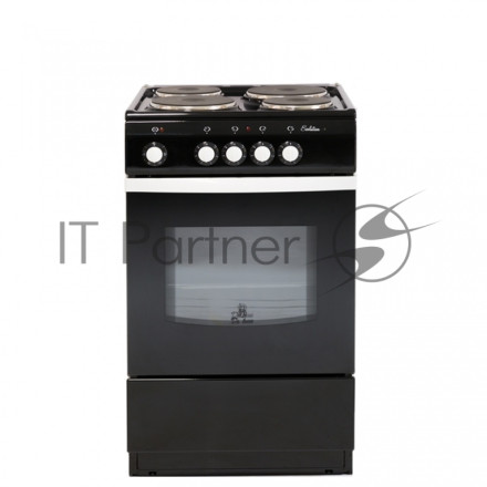 Плита электрическая De Luxe 5004.12э черный, конфорок 4 шт, духовка 46 л, 50 см x 85 см x 50 см