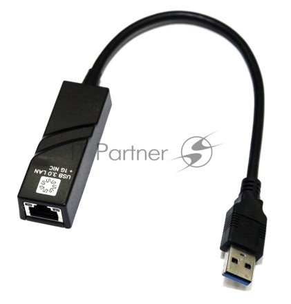 Адаптеры USB Ethernet 5bites Кабель-адаптер 5bites UA3-45-01BK USB3.0 -> RJ45 10/100/1000 Мбит/с, 10 см